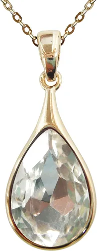 Vista 6 de Navachi Collar con colgante de circón en forma de pera con gota de agua chapada en oro de 18 quilates 16 "+2" Negro