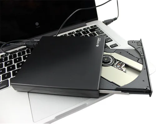 Vista 5 de SANOXY USB 2.0 portátil delgado externo DVD ROM CD-RW Combo Drive Writer con función de lectura y escritura (negro)