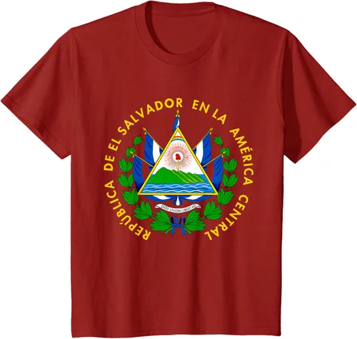 Vista 72 de Camiseta con diseño de emblema de la bandera de El Salvador