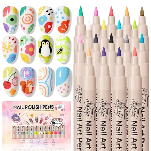 Vista 9 de Juego de 24 bolígrafos para arte de uñas, 24 colores, rotulador de 0.028 in Rosa