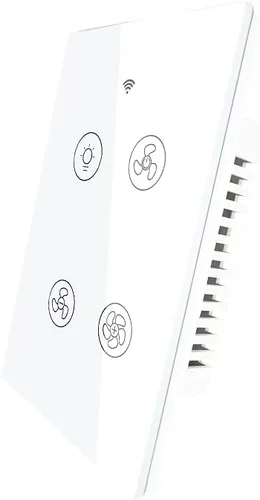 Vista 10 de Interruptor de Luz Táctil Inteligente WiFi de Pared con Panel de Vidrio, Control Remoto Inalámbrico por Aplicación Móvil desde Cualquier Lugar