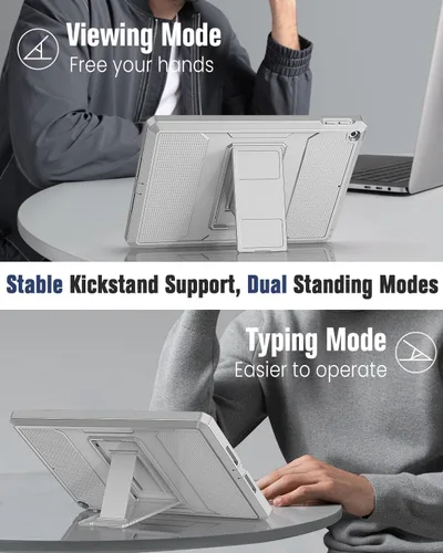 Vista 5 de MoKo Funda para iPad 2018/2017 de 9.7 pulgadas, para 6ª/5ª generación - [Resistente] Funda protectora de cuerpo completo híbrida con protector