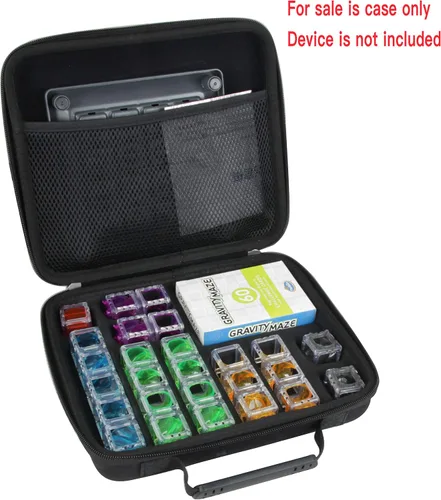 Vista 2 de Hermitshell Estuche rígido de viaje para ThinkFun Gravity Maze, juego de lógica de mármol caído (funda para laberinto de gravedad, negro)