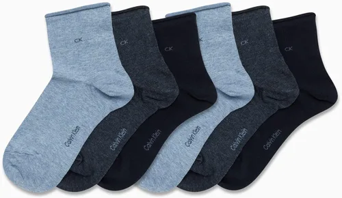 Vista 2 de Calvin Klein Calcetines para mujer - Calcetines con puños enrollables (paquete de 6)