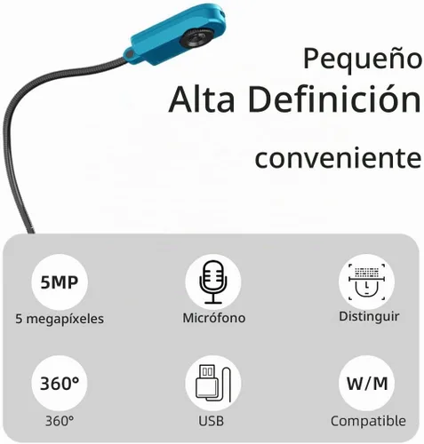 Vista 3 de Cámara de documentos (azul) Cámara de documentos USB de 5 MP de ultra alta definición, Mac OS, Windows, compatible con Chromebook para demostración