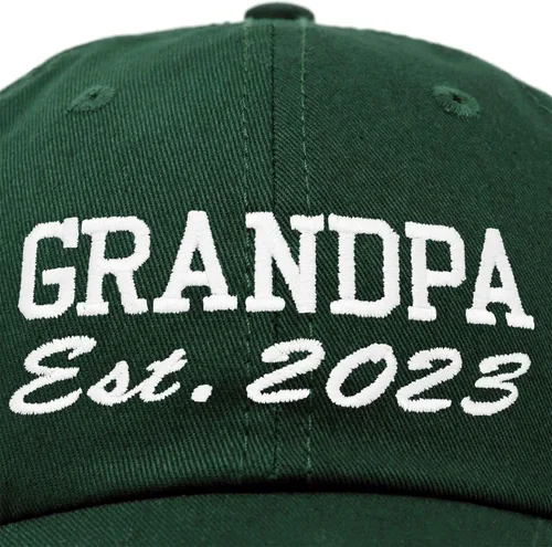 Vista 2 de DALIX New Grandpa Hat Est 2023 - Gorro de algodón bordado para papá