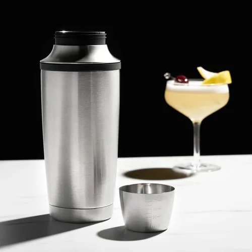 Vista 2 de Viski Alchemi - Coctelera aislada al vacío con escariador de cítricos, tapa, colador para cócteles fríos, margarita, whisky sour, coctelera