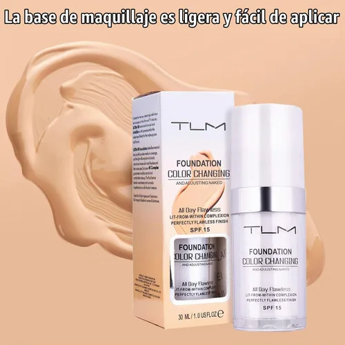 Vista 3 de Base de maquillaje que cambia de color TLM, 2 unidades, 1.0 fl oz, cobertura completa, base líquida impecable, cubierta líquida para la cara