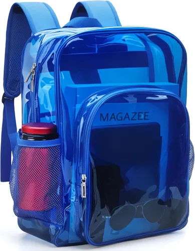 Vista 13 de Mochila transparente de PVC grande resistente Mochila transparente, Gris, Transparente