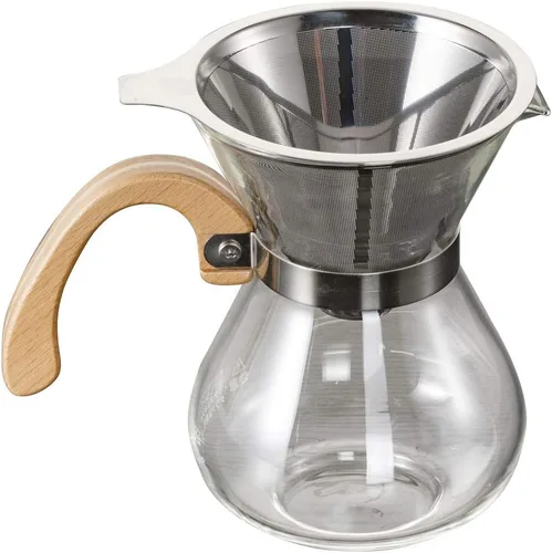 Vista 4 de Filtro de café de acero inoxidable sin papel Reutilizable Lento Goteo Metal Cono Café té infusión (sin base)