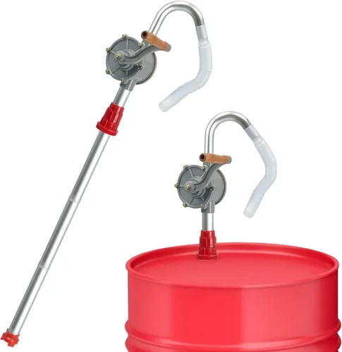 Vista 2 de Bomba de tambor rotativa Sutekus, 15-55 galones, para transferencia de combustible (queroseno, gasolina, diésel)