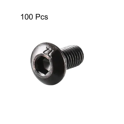 Vista 3 de uxcell M3x6mm - Tornillo hexagonal con cabeza de botón de rosca, 100