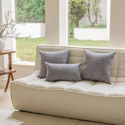 Vista 5 de Home Brilliant Funda de almohada de lino de 18 x 18 pulgadas, almohada decorativa para cama, sofá, sala de estar, 1 unidad, color gris ceniza