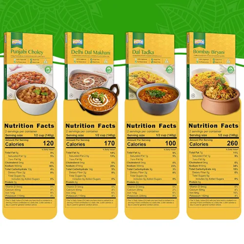 Vista 2 de Ashoka Meals 1932, kit de comidas a base de plantas, paquete variado de frijoles y arroz, comidas para calentar y servir, certificado Kosher, comida