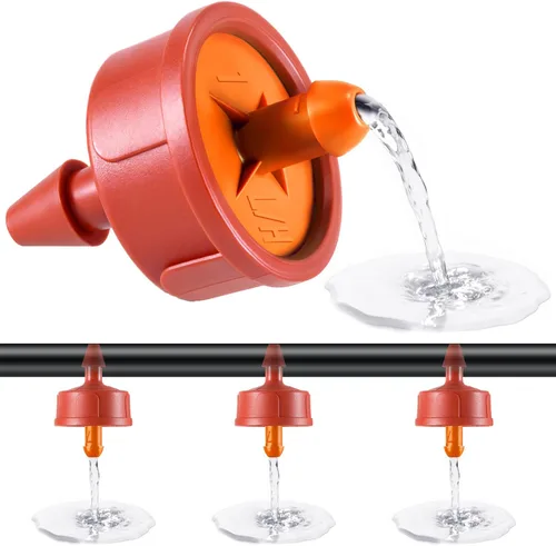 Vista 12 de 50 goteros/emisores de riego por goteo compensadores de presión de 0.25 GPH, antiobstrucciones y autolimpiantes emisores de riego por goteo