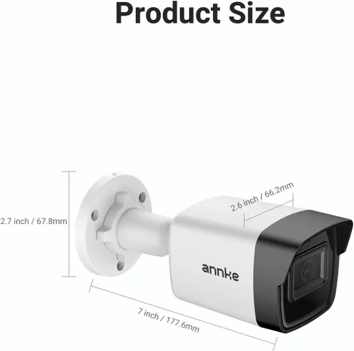 Vista 9 de ANNKE Paquete de 2 cámaras de seguridad PoE de 5MP con micrófono/audio, cámaras IP para exteriores con lente gran angular de 0.110 in, visión