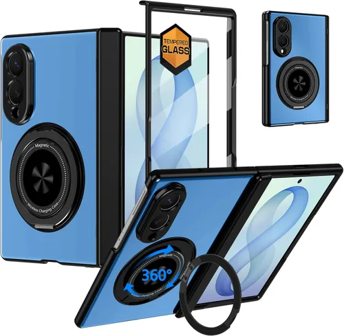 Vista 19 de Hekodonk Funda para Galaxy Z Flip 8 con soporte giratorio de 360º, compatible con MagSafe, protector de pantalla frontal, soporte de anillo Todo
