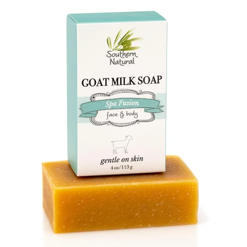 Vista 11 de Southern Natural Barra de jabón de leche de cabra de lodo y carbón del Mar Muerto, jabón facial y corporal para pieles sensibles con aceite esencial