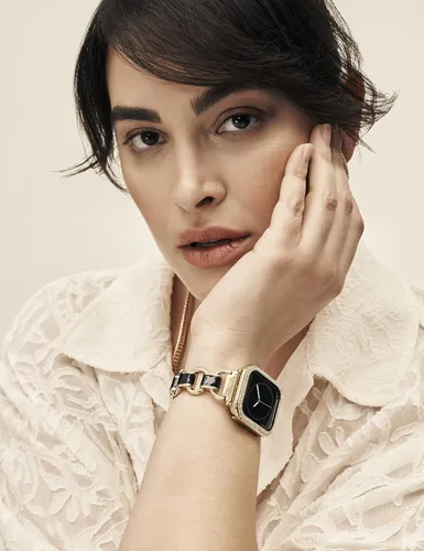 Vista 5 de Pulsera de cadena de moda Anne Klein para Apple Watch, segura, ajustable, correa de repuesto para Apple Watch, se adapta a la mayoría de las muñecas