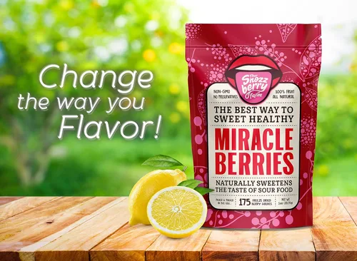 Vista 3 de Miracle Berries de Snozzberry Farm 350 mitades de bayas liofilizadas de primera calidad Cultivadas en los Estados Unidos Se vuelven agridulces