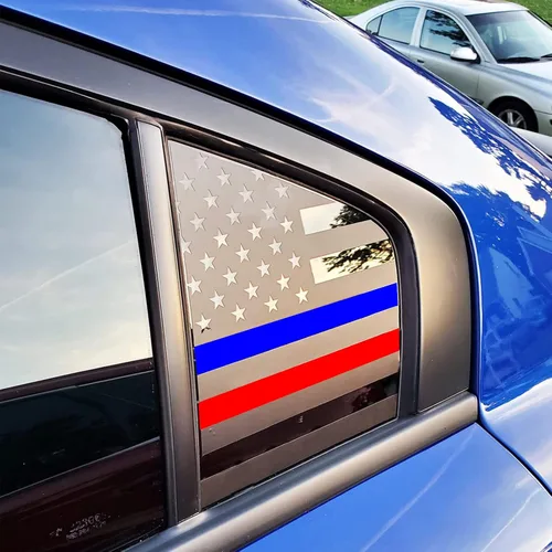 Vista 8 de para Dodge Charger 2011-2022, Calcomanías de bandera estadounidense para ventana lateral trasera, 2 piezas de calcomanía de bandera de EE. UU. mate