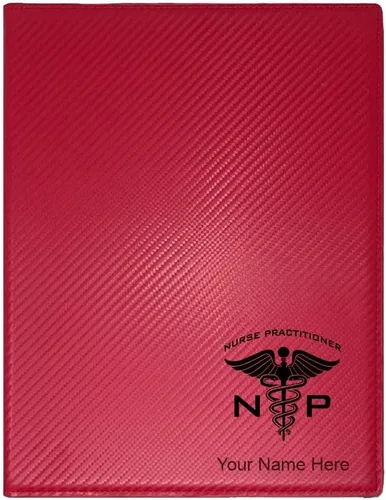 Vista 7 de Bloc de notas pequeño de 7 x 9 pulgadas, enfermera practicante NP, grabado personalizado incluido (negro con plata)
