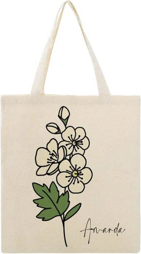Vista 21 de Bolso de mano personalizado de la flor del nacimiento del mes del nacimiento
