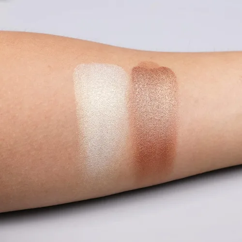 Vista 5 de IS'MINE Single Duo Shimmer Brown Sombra de ojos, doble color, larga duración, maquillaje de ojos blancos para día y noche