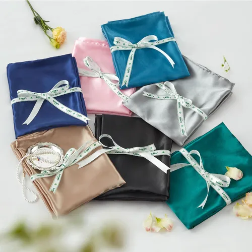 Vista 7 de Love's cabin Funda de almohada de satén para cabello y piel, similar a las fundas de almohada de seda, paquete de 2 fundas de almohada