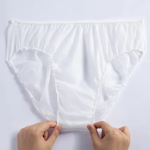 Vista 3 de Calzoncillos portátiles desechables de la ropa interior no tejida de los hombres para viajar Fitness Hotel Spa Hospital Stays, Blanco-35 piezas