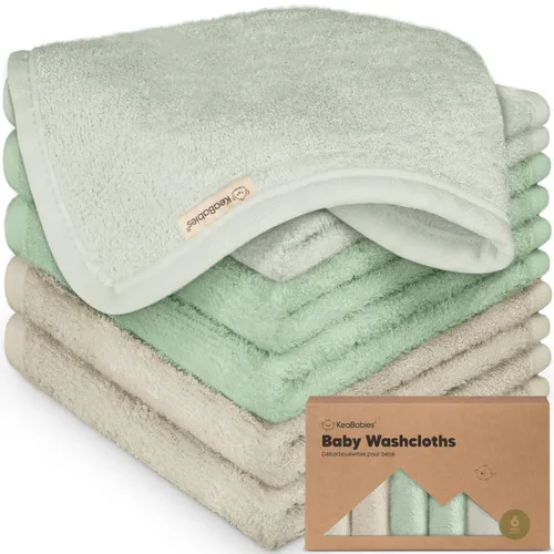 Vista 32 de Paquete de 6 paños de viscosa suave y absorbente de bambú para cara, cuerpo, toallas de bebé para recién nacidos, niños, niños pequeños, bebés