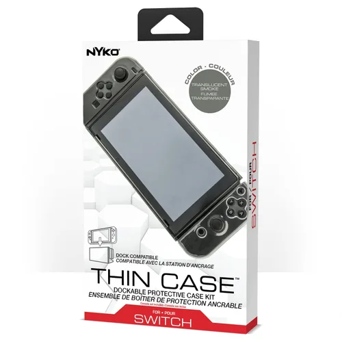 Vista 5 de Nyko Dockable, Thin Protective Hard Portable Travel Carry Shell Case with Tempered Glass Screen Protector for Nintendo Switch (Smoke)