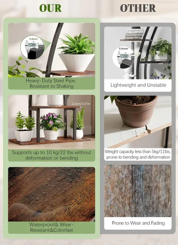 Vista 6 de Soporte para plantas de interior con luces de cultivo de 65 pulgadas de alto, estante de plantas iluminado en esquina para cultivo en interiores
