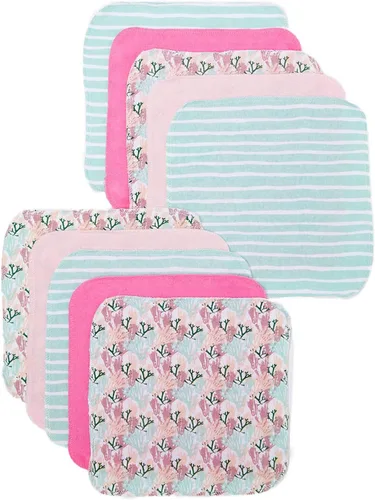 Vista 19 de Spasilk Juego de toallitas para niños y niñas recién nacidos, juego de toallas de rizo suave, paquete de 10, burbujas aguamarina, (010-1201)
