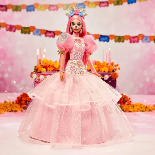 Vista 5 de Barbie 2023 Día De Muertos x Muñeca Magnolia Rosa Edición Limitada, HJX16