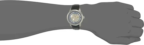 Vista 6 de Reloj automático Townsman de cuero negro de 1732in plateado Correa