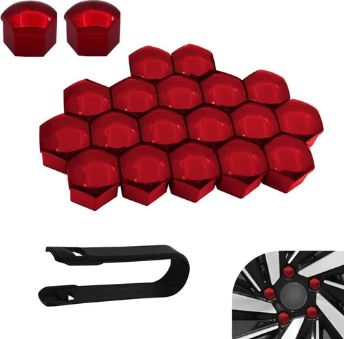 Vista 10 de 20 unidades de tapas para tuercas de rueda, tapones de 17 mm con herramienta de extracción, tapa hexagonal de plástico a prueba de polvo para rueda