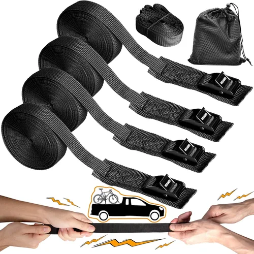 Vista 11 de WEDAMER Paquete de 2 correas de amarre para kayak de 8 pies con hebilla de leva de alta resistencia, correa ajustable para kayak, camiones 2Pack - 8