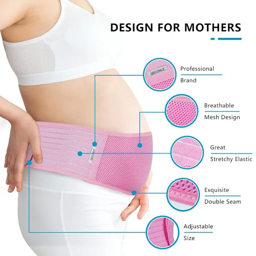 Vista 3 de Cinturón de maternidad para el vientre, cinturón de apoyo para el embarazo, cinturón de apoyo abdominal suave y transpirable, alivia el dolor