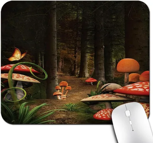 Vista 44 de Alfombrilla de mouse con diseño de avión volando sobre jardín, oficina/para juegos, 24 x 20 cm, alfombrilla antideslizante para escritorio, paisaje