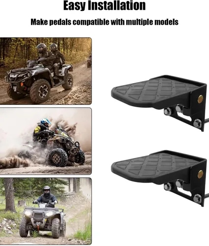 Vista 5 de Reposapiés para ATV para asiento trasero de 4 ruedas, clavijas universales compatibles con Polaris Sportsman, Honda, Rancher, Foreman, reposapiés