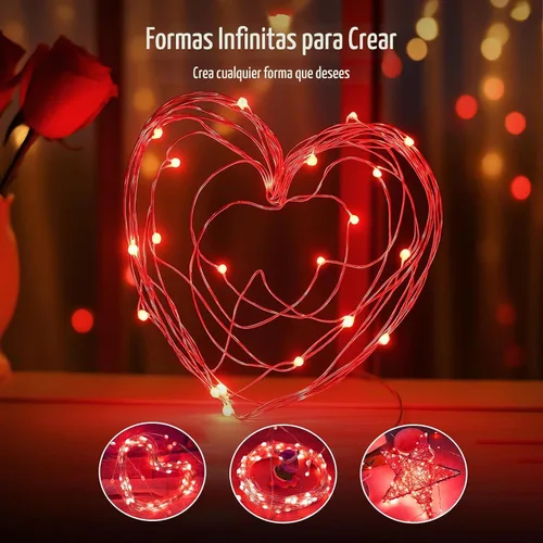 Vista 5 de Paquete de 12 luces de hadas que funcionan con pilas, 20 luces LED parpadeantes de 7 pies, 3 modos, mini luces a granel impermeables para tarros