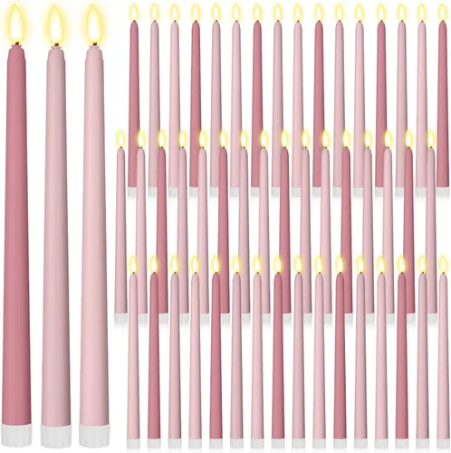 Vista 19 de Handepo Paquete de 48 velas LED sin llama, color rojo, 11 pulgadas