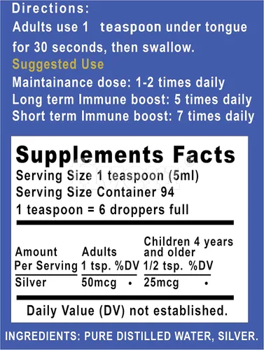 Vista 4 de Silver HOLISTICS - Líquido de plata coloidal de 10 ppm, botella de plata coloidal con tazas medidoras, líquido de hidrosol plateado para niños