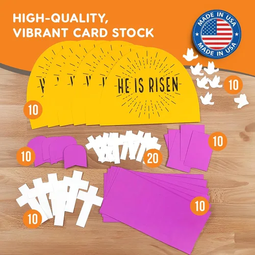 Vista 10 de FreshCut Crafts Kit de manualidades de la Biblia 3D de Diorama de Pascua Cartulina hecha en Estados Unidos, pantalla de mesa perforada, escuela