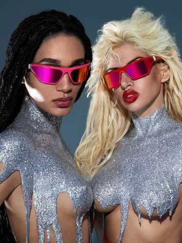 Vista 3 de AIEYEZO Gafas de sol modernas Y2K para mujeres y hombres gafas de sol envolventes a la moda deportivas futuristas sunnies