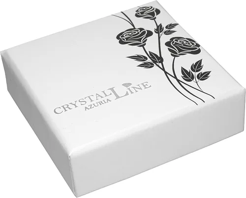 Vista 2 de Crystalline Azuria Aretes colgantes con cristales redondos de circonita chapada en oro blanco de 18 quilates para mujer