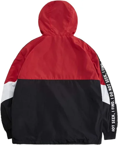 Vista 2 de HZCX FASHION Chaquetas cortavientos ligeras impermeables con capucha para hombre