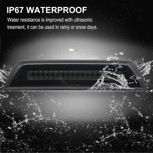 Vista 6 de R&F Auto Luz de freno LED estroboscópica de tercera con lente ahumada de repuesto para Tacoma 2016-2023 Limited SR SR5 TRD Off-Road TRD Pro