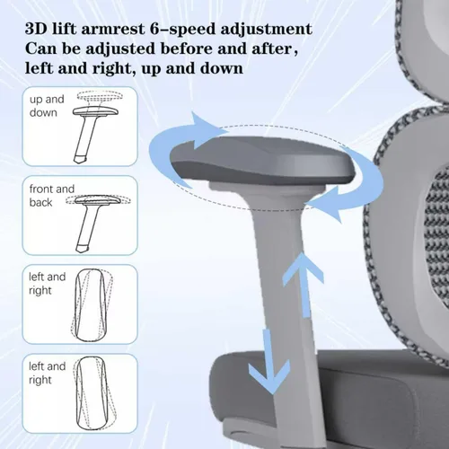 Vista 7 de Silla de Oficina Ergonómica 500 LBS Silla de Oficina de Malla para el Hogar Cómodas Sillas de Escritorio para Juegos Sillas de Computadora